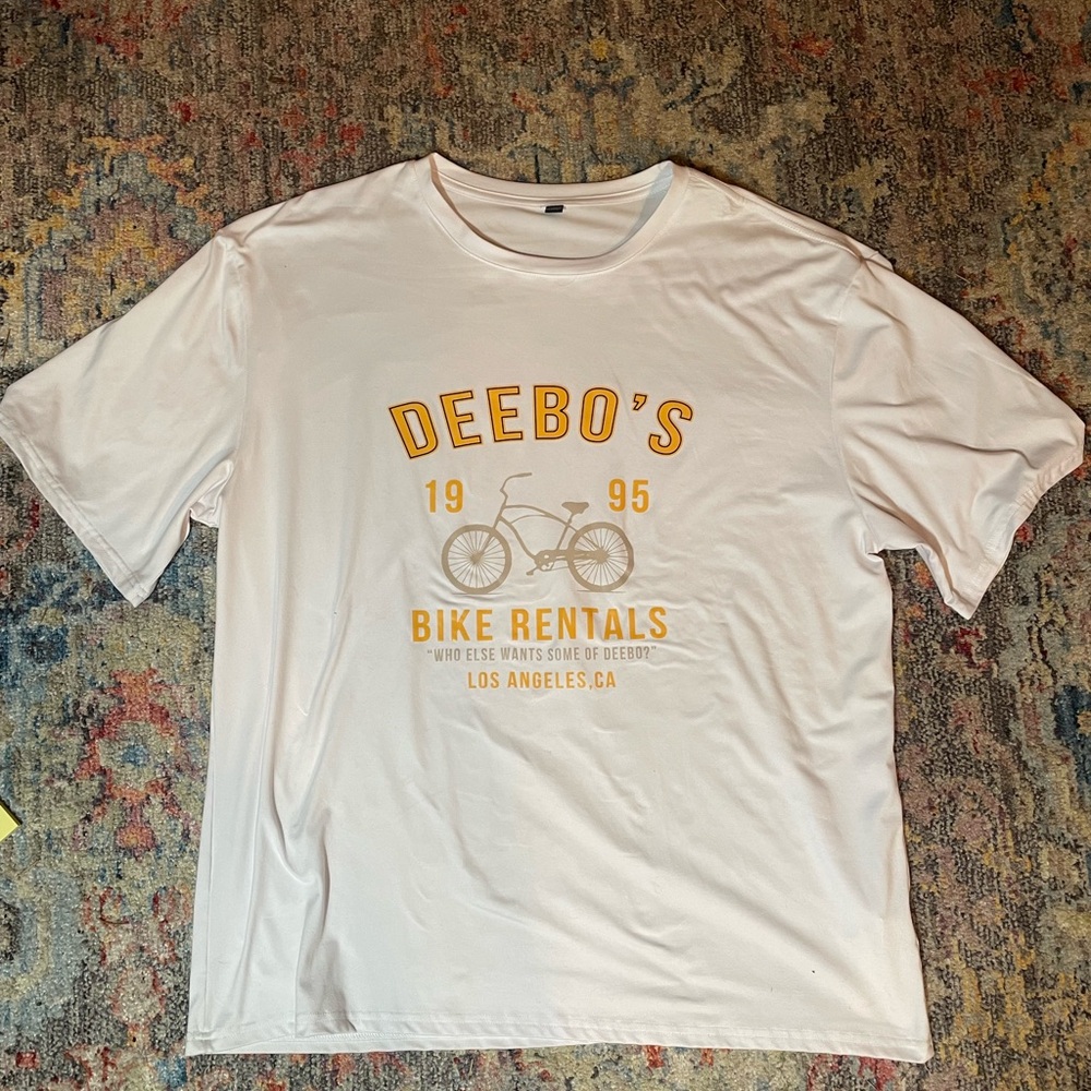 Deebo’s Bike Rentals White Graphic T-Shirt.